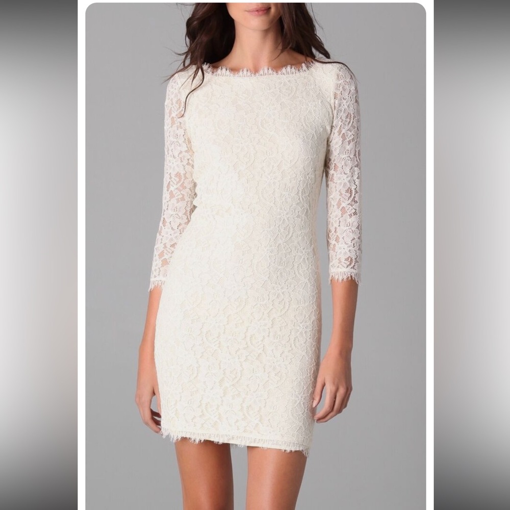Diane Von Furstenberg Zarita Ivory Lace Dress